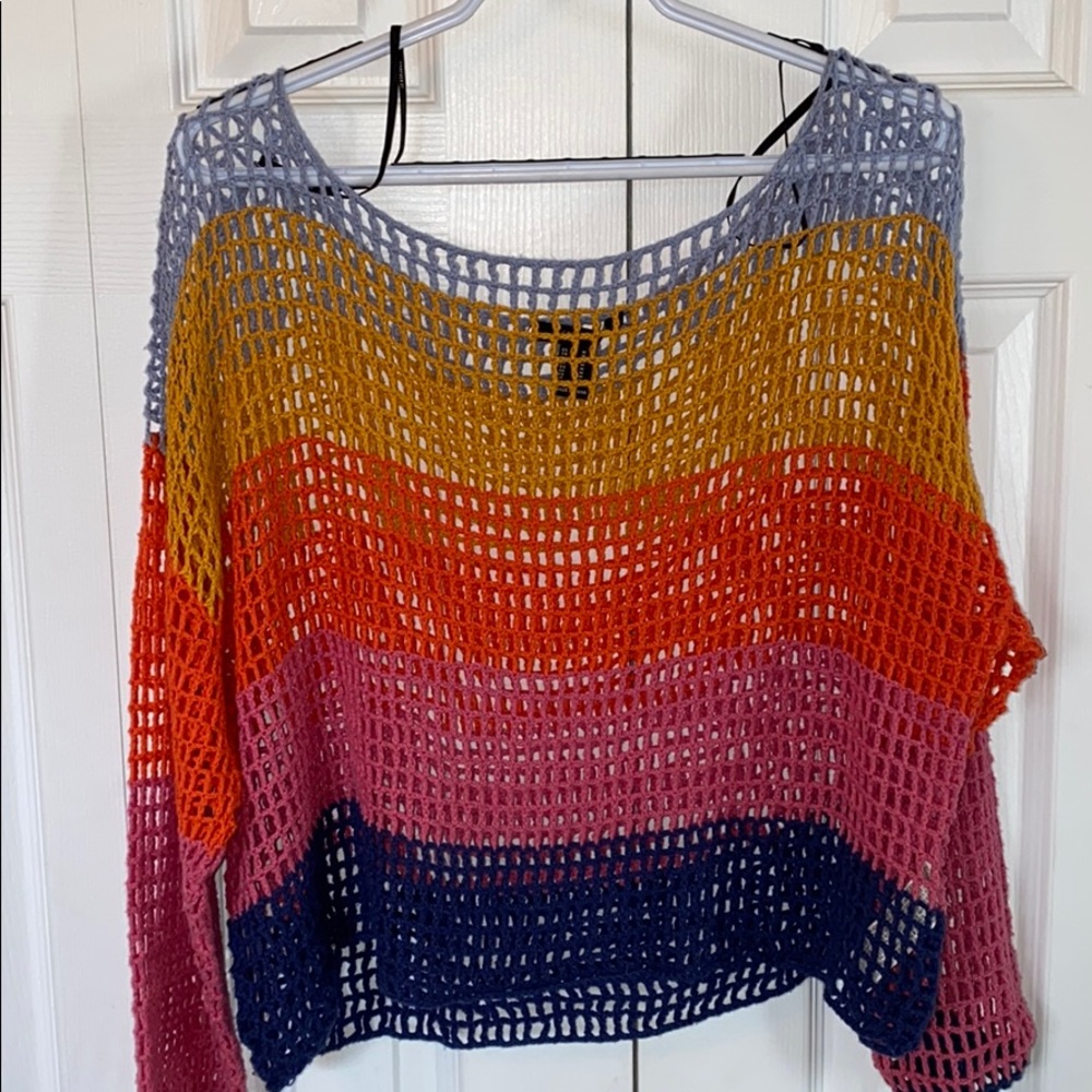 mesh colorful sweater / swim suit coverup